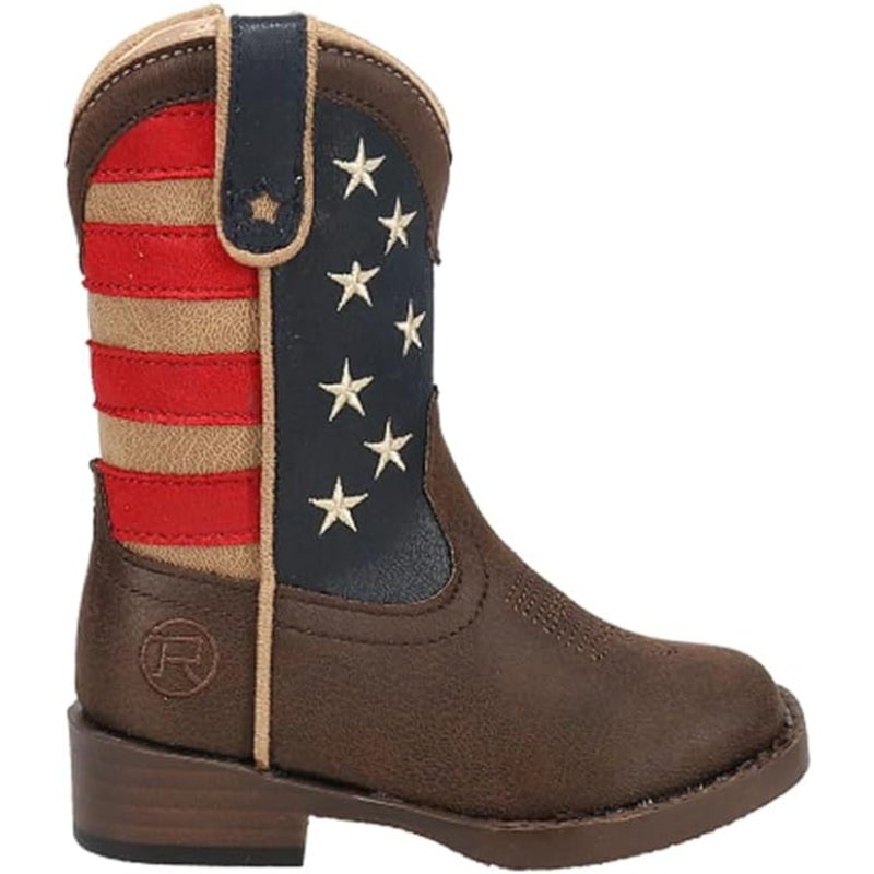 ROPER Kids Boys American Patriotic Square Toe Casual Boots Mid Calf - Blue, Brown, Red - Size 10 M - Image 3
